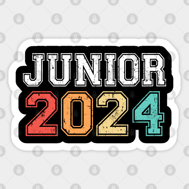 Junior 2024 Graduation Retro Vintage Junior 2024 Sticker TeePublic